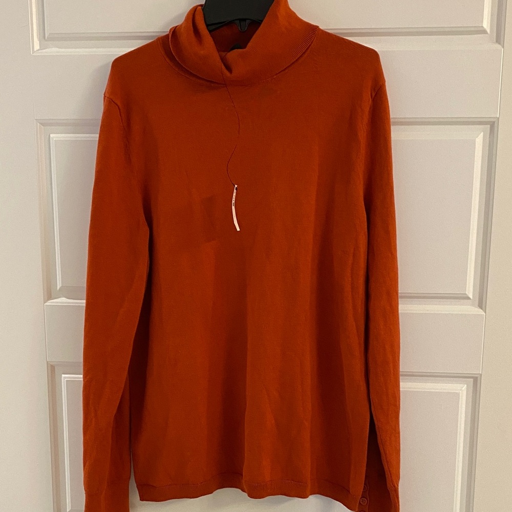 Talbots Vibrant Orange Cowl Neck Sweater